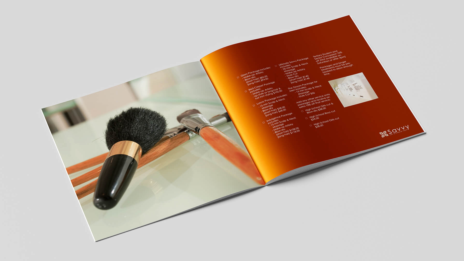 Savvy Hair & Make-Up Room – Service & Price Brochure