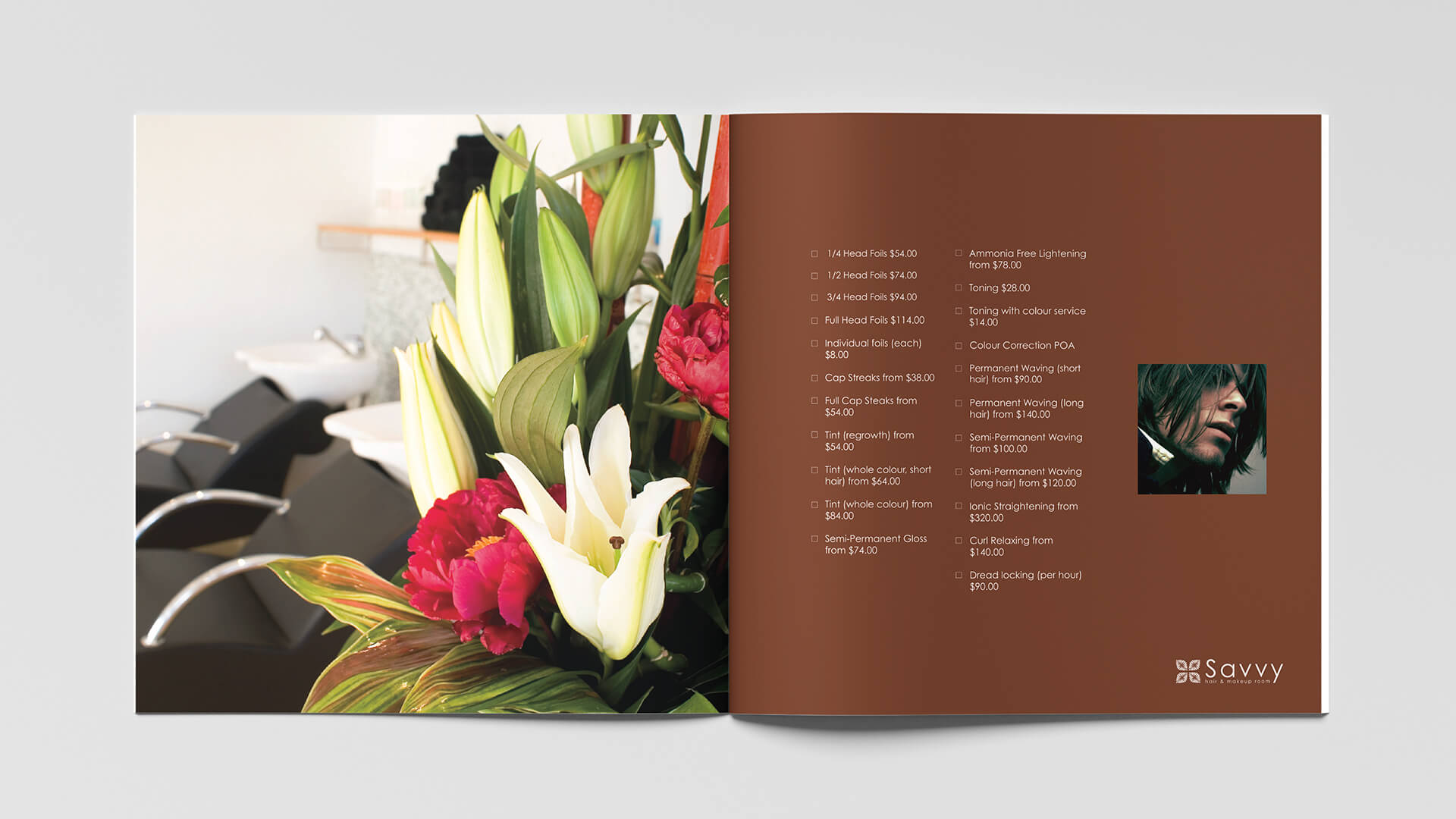 Savvy Hair & Make-Up Room – Service & Price Brochure